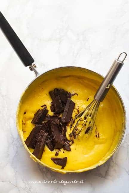 Aggiungere il cioccolato fondente - Ricetta Crema al cioccolato