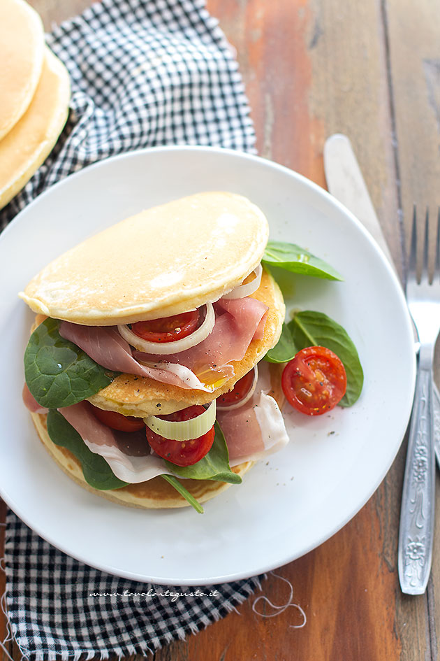 Pancake salati - Pancakes salati (Ricetta Pancake salati) - Ricetta di Tavolartegusto