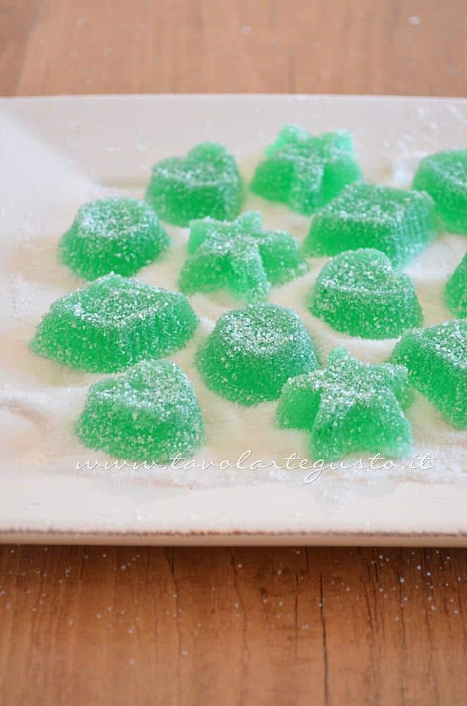 Caramelle gelatine alla menta - Caramelle gommose - Gelee