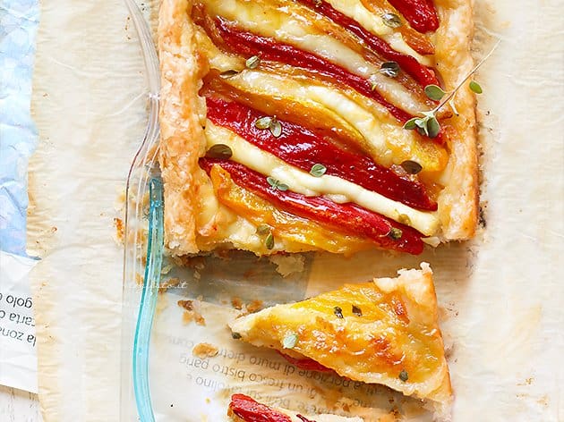 Torta salata con peperoni - Torta salata peperoni e mozzarella