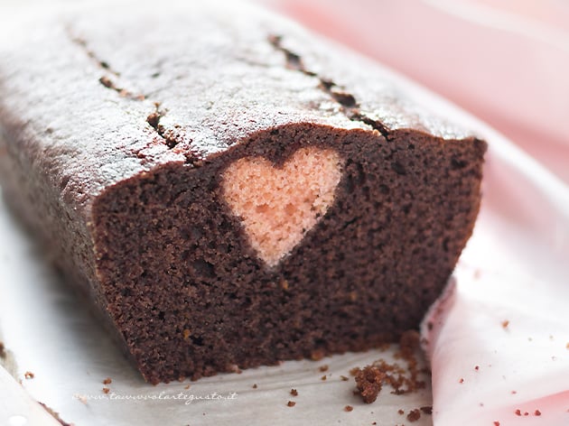 Plumcake con cuore dentro a sopresa - Ricetta Plumcake con cuore-