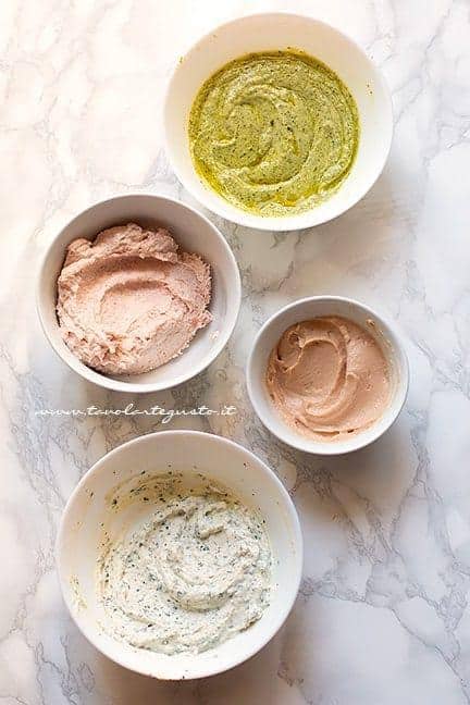 mousse vari gusti per farcire pasticcini salati - Ricetta cestini salati