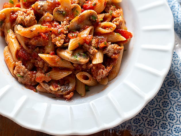 Pennette alla boscaiola - Ricetta Pasta alla boscaiola-