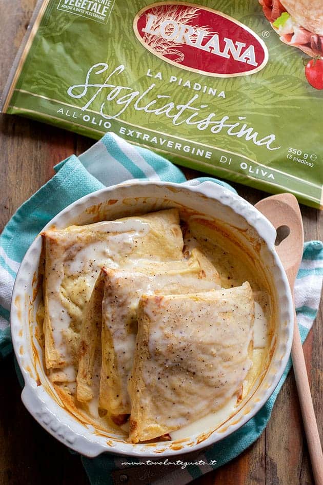 crespelle di piadina con verdure - Ricetta Crespelle di piadina