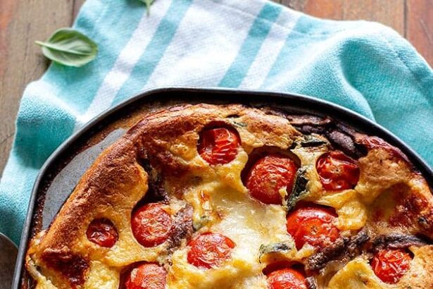 Clafoutis salato - Ricetta Clafoutis rustico pomodorini e mozzarella - Ricetta di Tavolartegusto