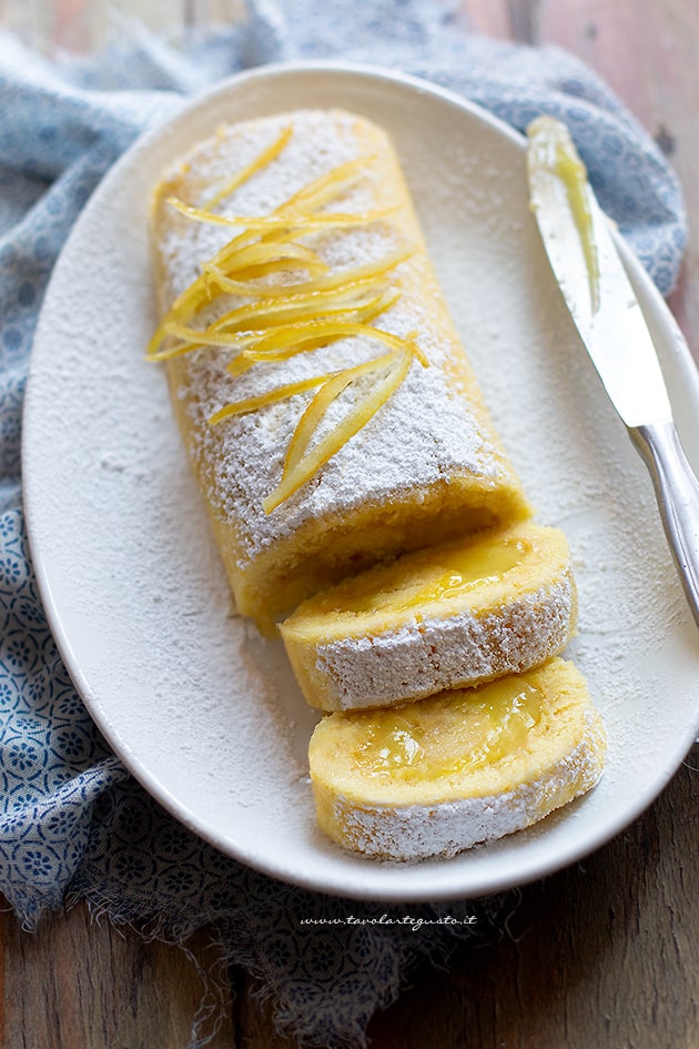 Rololo al limone - Ricetta Rotolo con con crema al limone