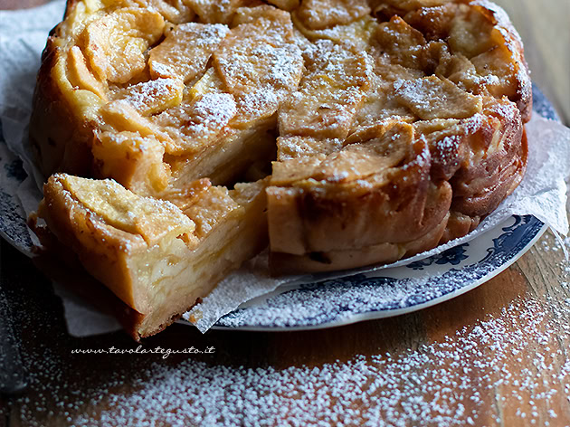 Torta invisibile di mele - Ricetta Torta di mele invisibile-