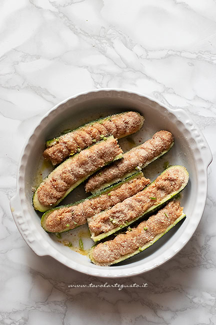 cuocere le zucchine ripiene al forno