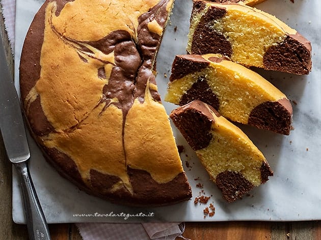 Torta variegata cacao e vaniglia - Ricetta Torta variegata
