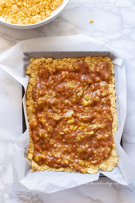 aggiungere i fichi freschi in padella oppure la marmellata di fichi - Ricetta Sbriciolata di fichi