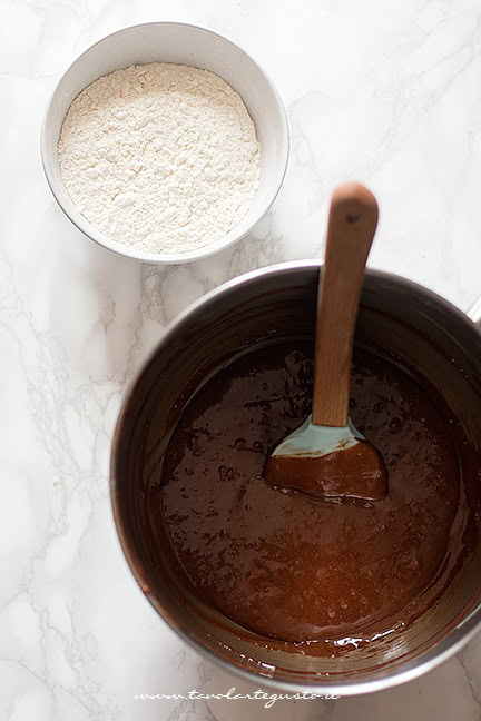 Aggiungere la farina - Plumcake al cioccolato