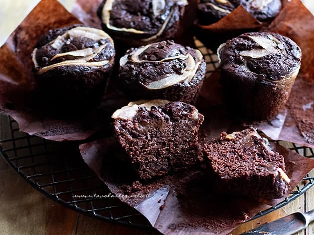 Muffin pere e cioccolato