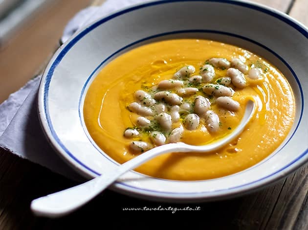 Cremosa di zucca e fagioli