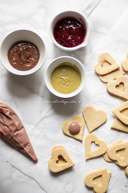 farcire i biscotti di san valentino