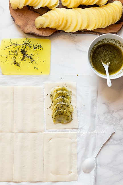 come assemblare le sfogliatine di patate