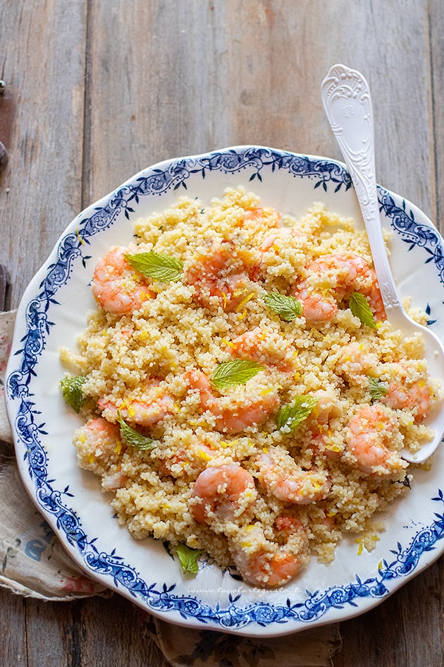 cous cous con gamberi