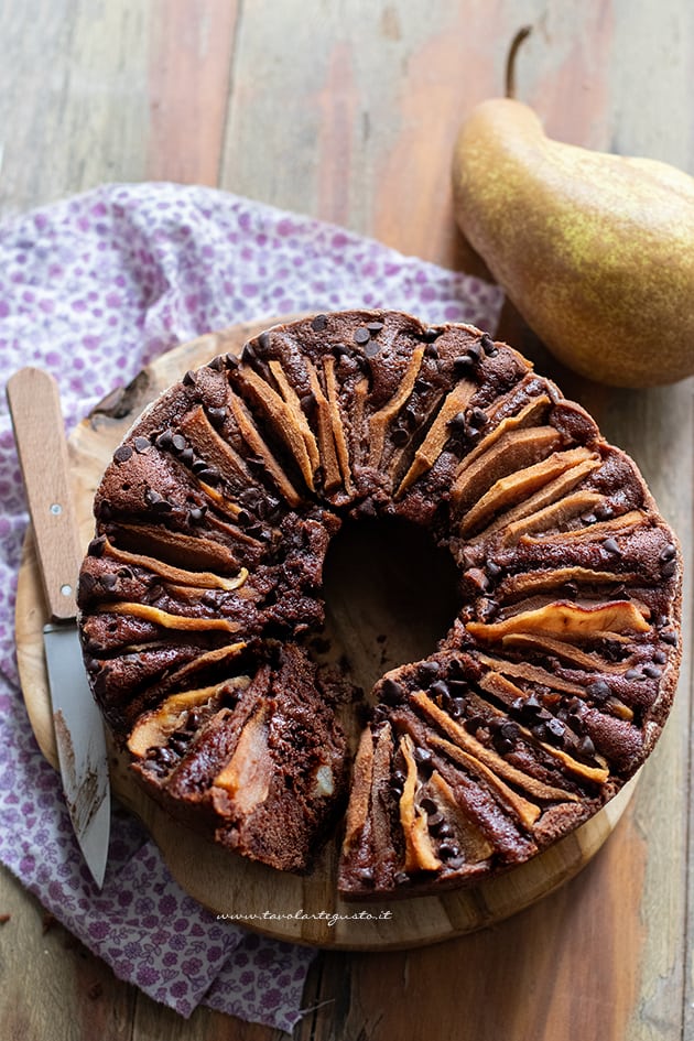 Torta pere e cioccolato senza glutine e senza lattosio