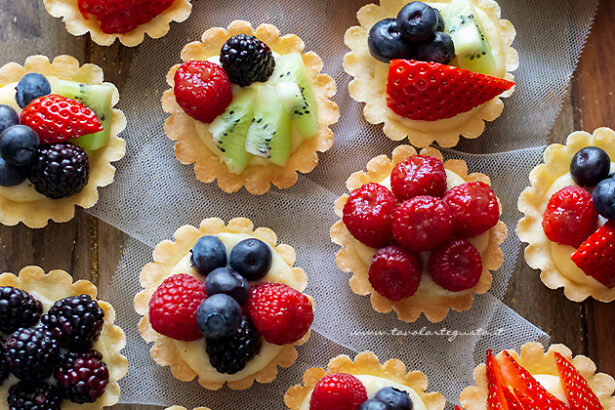 Cestini di frutta - Crostatine alla frutta - Tartellette