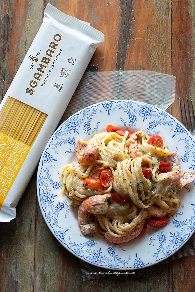 Linguine agli scampi cremose - Ricetta di Tavolartegusto