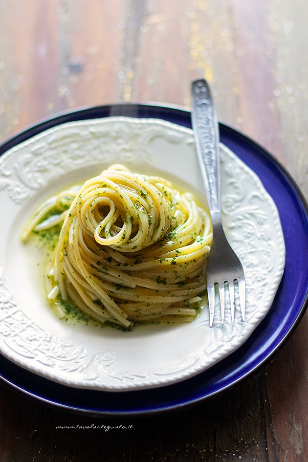 Spaghetti aglio olio e peperoncino