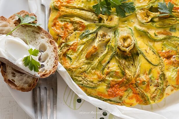 Frittata con fiori di zucca - Ricetta di Tavolartegusto