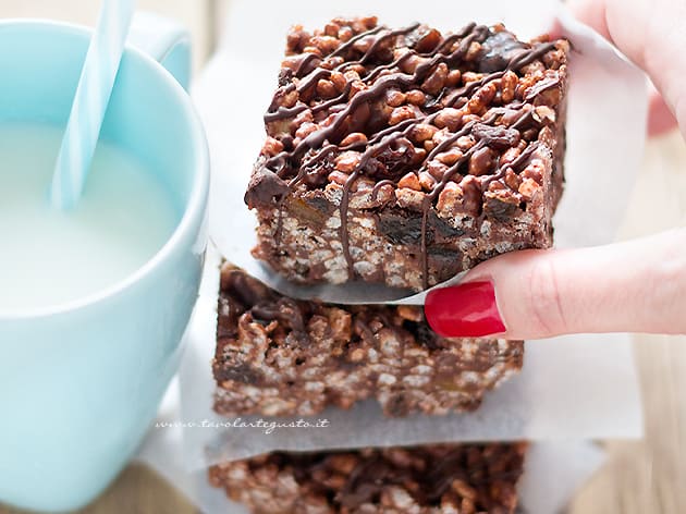 Ricetta Barrette di cioccolato e riso soffiato (Cerealix