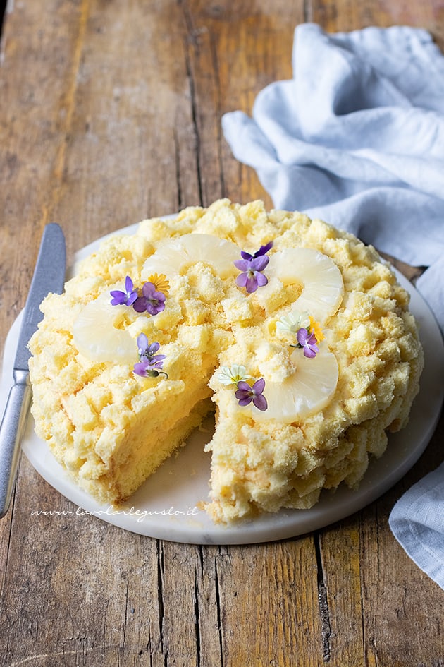 torta mimosa all ananas - Ricetta di Tavolartegusto