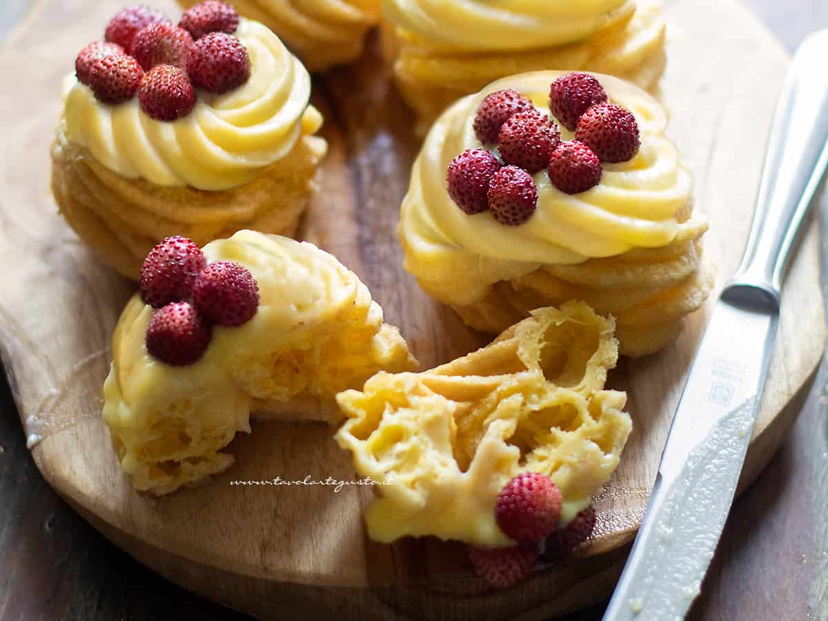 Zeppole di San Giuseppe alle fragole