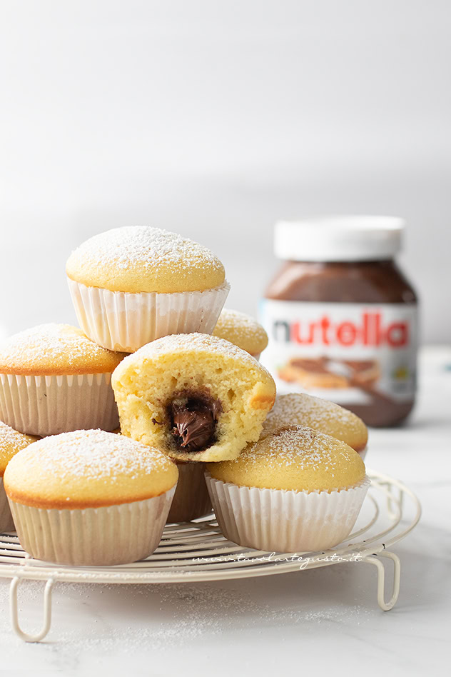 muffin alla nutella con cuore cremoso