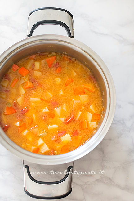 cuocere la pasta patate e zucca