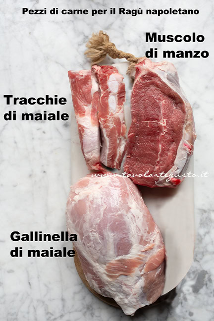 pezzi di carne da usare per il ragu napoletano