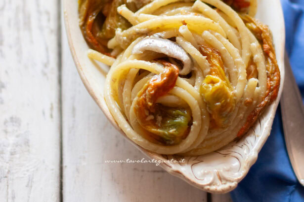 pasta con fiori di zucca