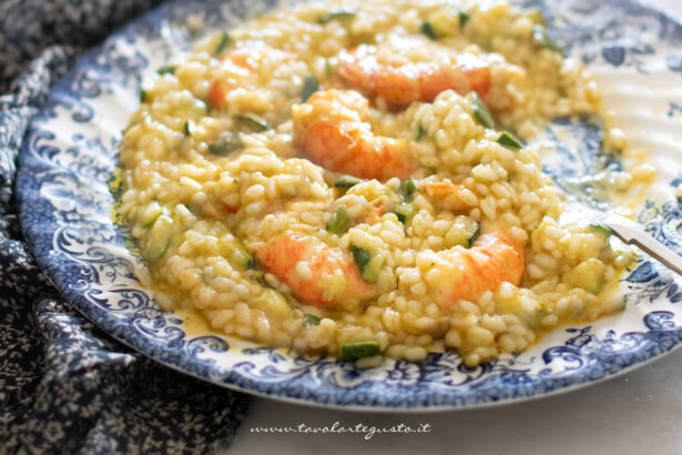 risotto zucchine e gamberetti