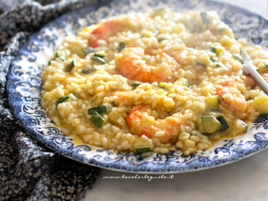 risotto zucchine e gamberetti