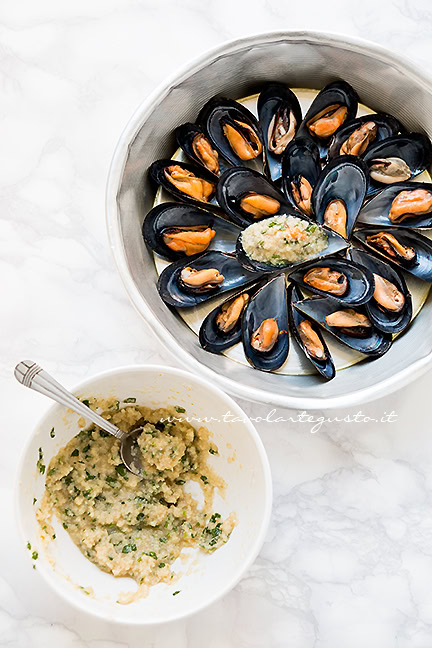 riempire le cozze gratinate