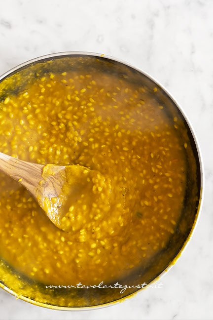 mantecare il risotto alla zucca