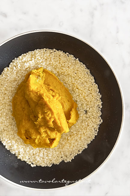 preparare il risotto alla zucca