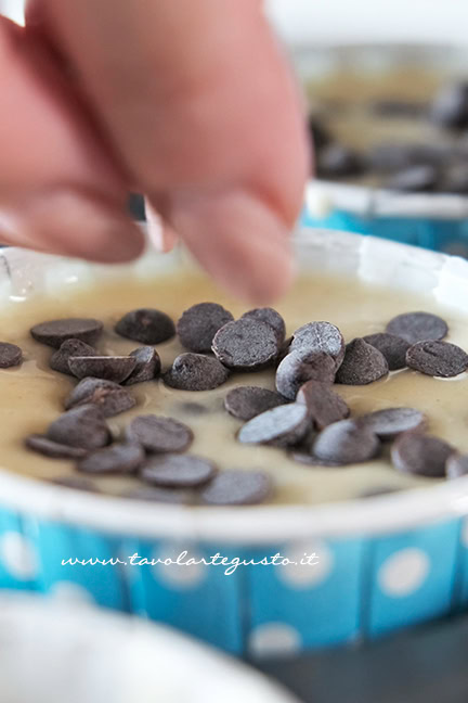 muffin con gocce di cioccolato printi per la cottura