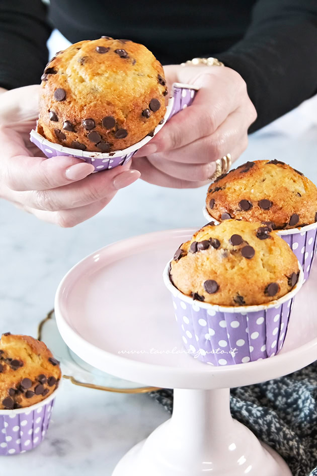 ricetta muffin con gocce di cioccolato
