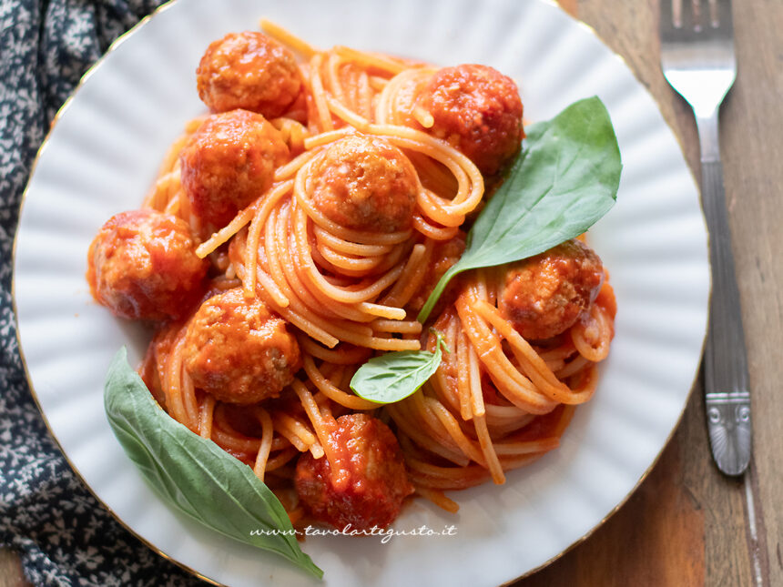 spaghetti con le polpette